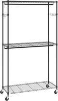 VEVOR Clothing Garment Rack, Heavy Duty Closet Wardrobe, Adjustable Tiers Clothes Racks with Steel Frame, for Bedroom, Clothing Store, Hallway
