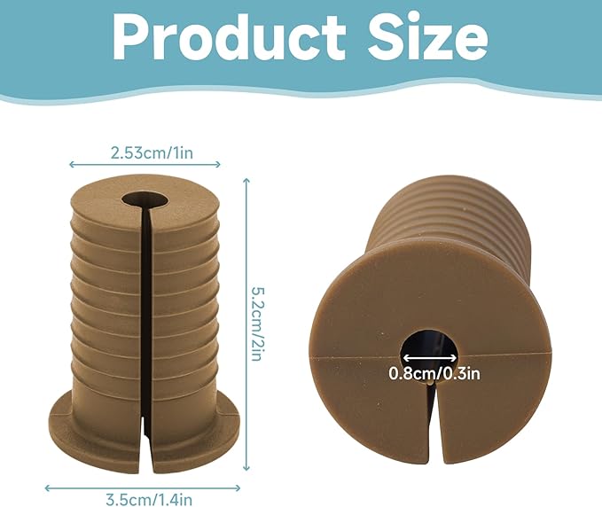 2 Pcs Starlink Cable Routing Kit for 1 Inch Wall Hole, Brown Silicone Wall Grommet for Ethernet Cable, Perforated Cable Punch Grommet, Starlink Accessories