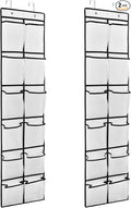 GOMAJI 2PK 12 Large Pockets Over Door Hanging Shoe Organizer
