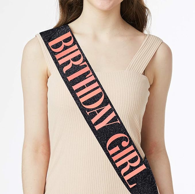 "Birthday Girl" Sash & Rhinestone Tiara Set - Birthday Gifts Birthday Sash for Women Birthday Party Supplies