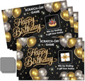 50 Pcs Happy Birthday Scratch off Game Cards, Black Golden Balloons Scratch Cards for Birthday Party, Lottery Group Games Activity, Raffle Tickets, Party Supplies