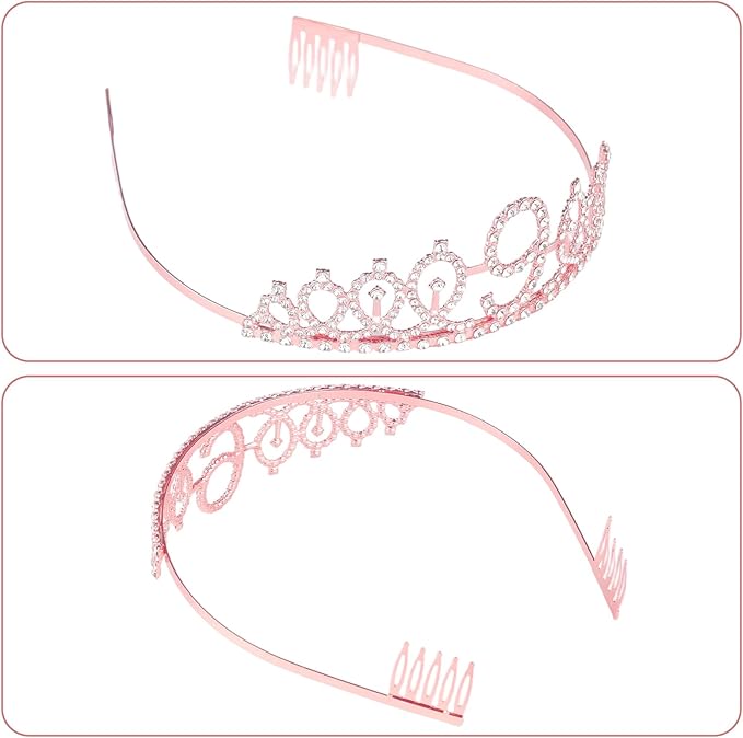 9th Birthday Decorations for Girls, Including Sash, Crown Tiara, Candles, Cake Toppers, 9rd Birthday Gifts for Girls