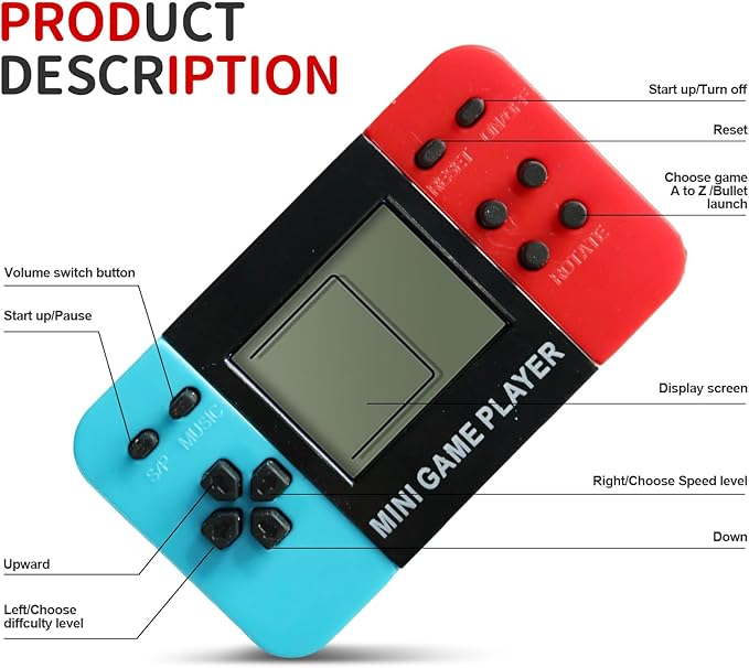 Sinikoro 24Pcs Video Game Party Favors for Kids, Arcade Video Game Birthday Supplies Mini Gaming Console Keychain Classroom Prizes for Boys and Girls