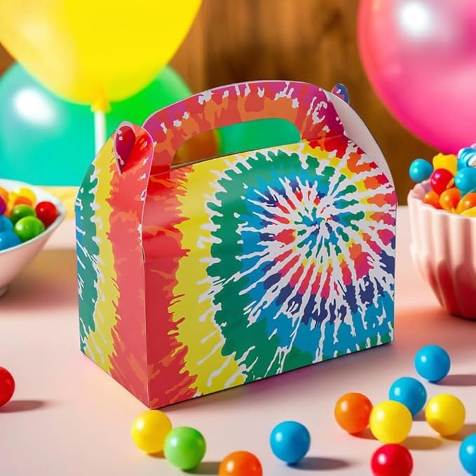 Fun Express Tie Dye Favor Boxes - 12 Pc