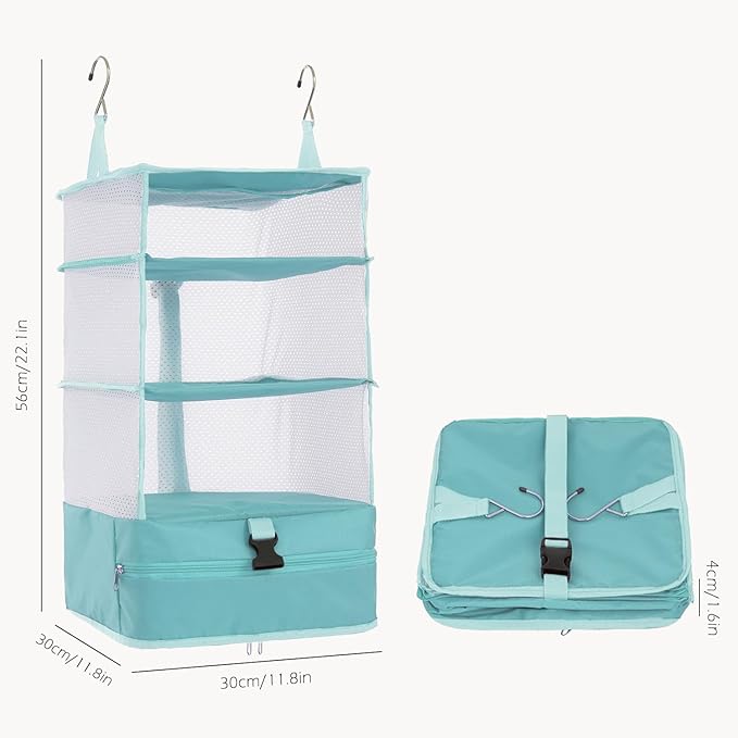 TABITORA Portable Hanging Travel Shelves Bag Packing Cube Organizer Suitcase Storage Large Capacity
