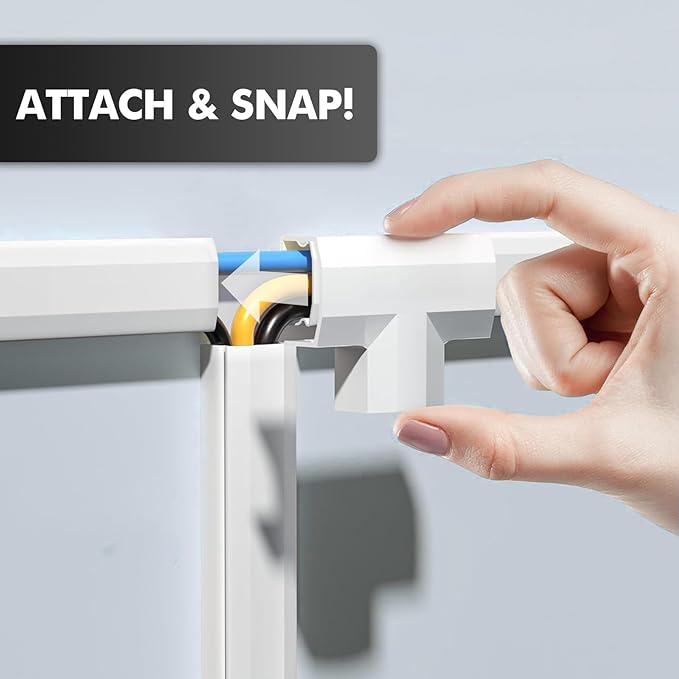 shinfly 189in Cord Hider Kit, Paintable Cable Raceway for Wall Mounted TV, Cord Covers for Wires on Wall, Wire Hider for TV Cables, White, 1.18” W x 0.59” H (15.75in x 12-Pack)