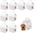 ACUDUDOMA 16 Pcs Dog Party Favors Boxes with Handle, Foldable Dog House Shaped Treat Gift Boxes with Holes for Puppy Pet Adoption, Kid DIY Crafting, Birthday Back to School Party Supplies