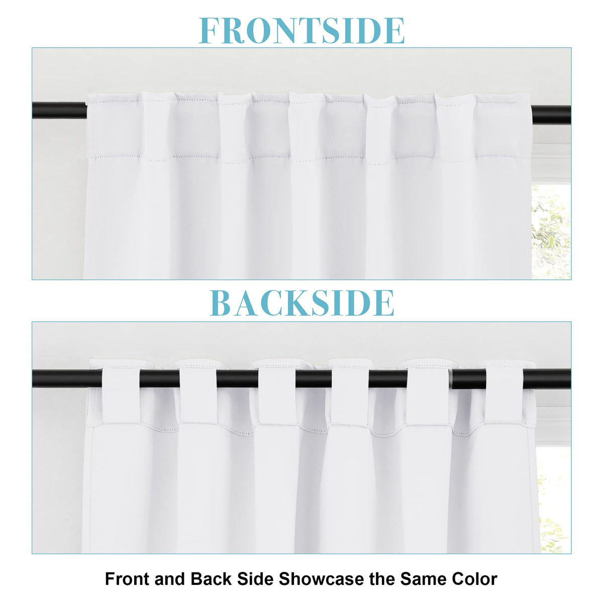 Blackout Curtains 63 inches Long for Bedroom (2 Count)