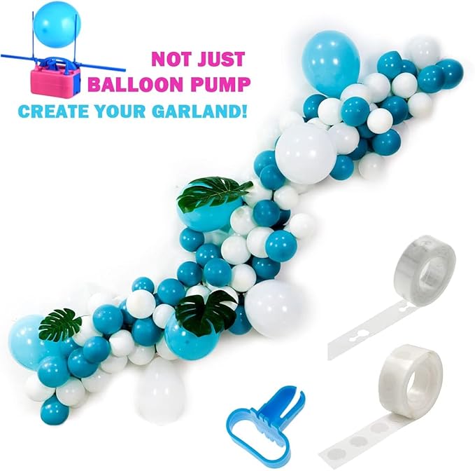 Balloon Pump Electric, Electric Air Pump Replace Manual Balloon Hand Pump, US Standard Plug Balloon Inflator Pump Electric with Dual Nozzles for Balloon Arch, Balloon Stand, Party Decorations