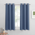 Blue Haze Short Blackout Curtains for Kitchen 45 Inch Length (2 Count)