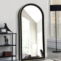 WAMIRRO Ornate Full Long Mirror, Arched Black Carved Morden Luxury Living Room Decorative Ornate Mirorrs for Entryway Firplace Mantel Hallway 24"X53"