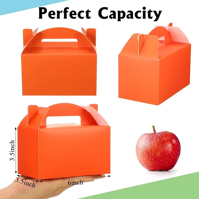 Skyygemm 24 Pcs Graduation Party Favor Gable Boxes Colorful Paper Treat Goodie Candy Cake Gift Box for Summer Birthday Wedding Party Decorations, 6 x 3.5 x 3.5 Inch(Rainbow)