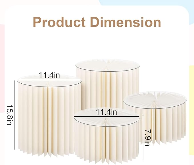 Buffet Risers, 4 Pack Dessert Table Display Set with 7.9"+15.8" Height, Food Risers for Buffet Table, Cylinder Stands for Party, Pedestal Cake Stand Cupcake Display Riser