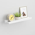 Floating Shelves for Wall, Wall Mounted Shelves with Lip for Storage, Metal Display Shelves for Home Decor, Kitchen/Living Room/Bedroom/Bathroom Shelf, White 16 inch 1 Pack