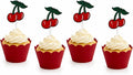 Cherry Cupcake Topper Picks for Birthday Cake Decorations