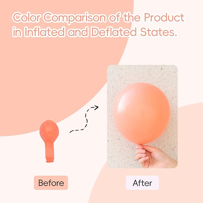 110pcs Peach Balloons, 18 12 10 5 inch Pastel Orange Balloons Different Sizes Peach Balloon Arch for Baby Shower Bridal Wedding Mothers Day Birthday Party Decorations