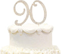 Bling Crystal Rhinestone 90 Birthday Cake Topper - Best Keepsake | 90th Party Decorations Gold