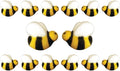 Bees Cake Decorations- Bumble Bee Shaped Edible Hard Sugar Decorations, 12 pcs by R.U.S. Candy Company