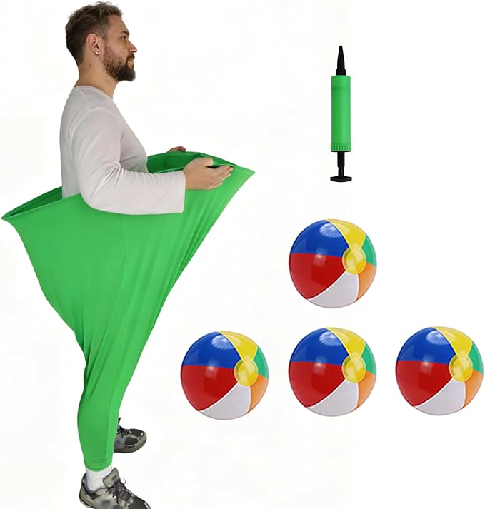 Granny Pants Yard Game – Oversized Stretchy Pants Outdoor Toss Game with Bouncy Balls & Pump, Fun Reunion Party Game for Adults, Perfect for Backyard, Field Day & Team Activities