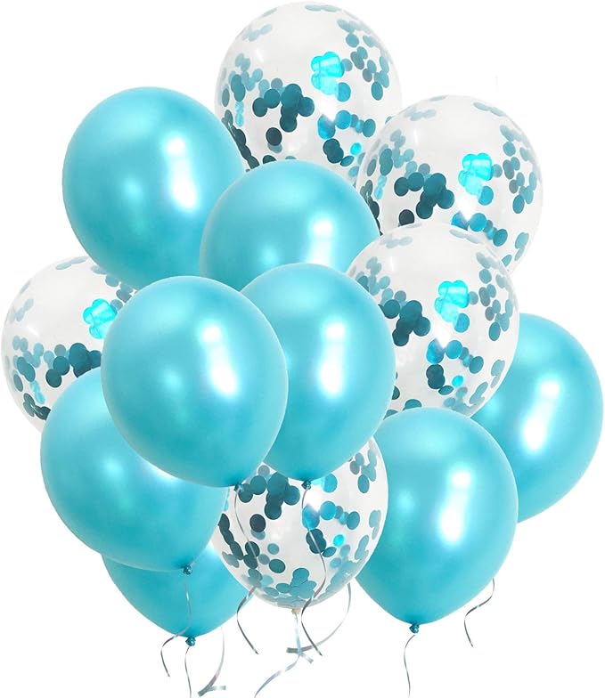 Teal Turquoise Balloons Turquoise Confetti Balloons for Birthday Engagement Graduation Anniversary Party Decorations Supplies (Teal)