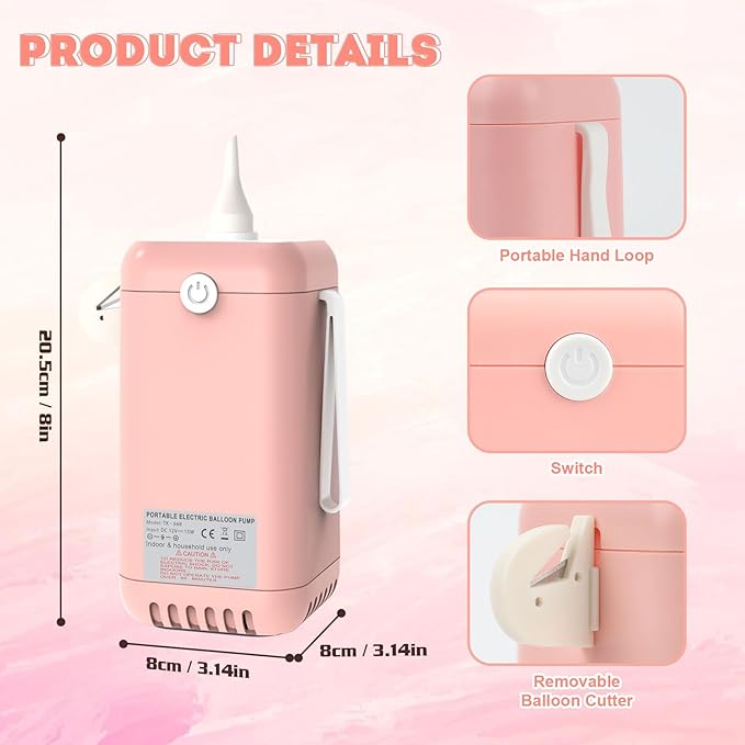 AXHJ Balloon Pump Electric Air Pumps, 2-in-1 Electric Air Balloon Pump，Balloon Inflator for 260q,Foil, Latex Balloons and Sport Balls
