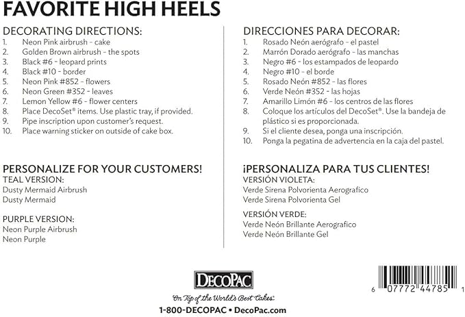 DecoPac Favorite High Heels DecoSet Cake Decoration Black/Hot Pink