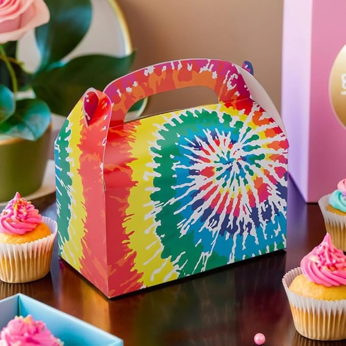 Fun Express Tie Dye Favor Boxes - 12 Pc