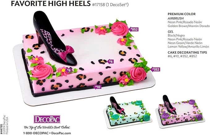 DecoPac Favorite High Heels DecoSet Cake Decoration Black/Hot Pink
