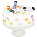 26 Pcs Cat Cake Topper Cute Figurines Happy Birthday Paw Cake Toppers Party Decoration Mini Set for Birthday Party Garden Home Shower Supplies(Vivid Cat)