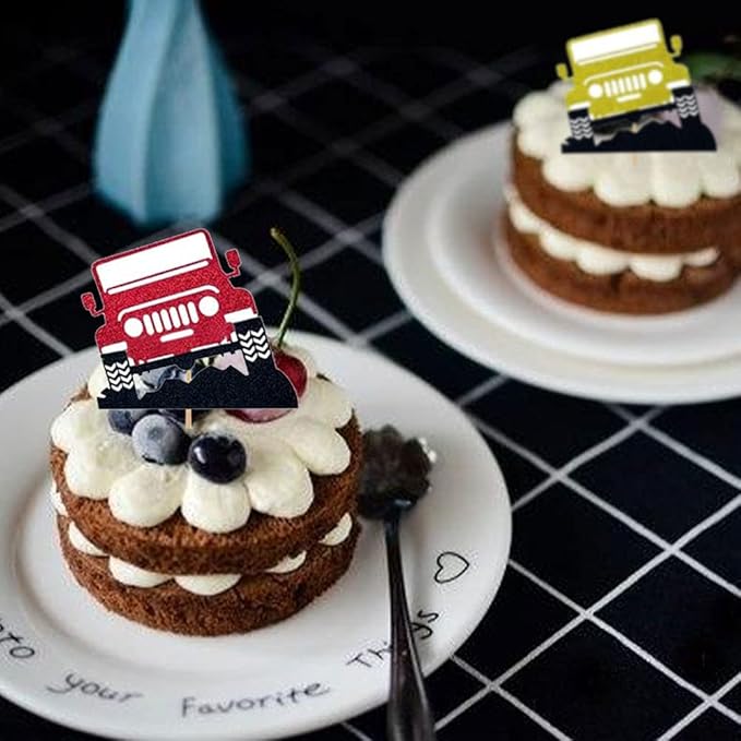 JeVenis 24 PCS Car Cake Decoration Truck Cupcake Toppers Car Vehicle Birthday Party Decoration Car Cake Topper for Boy Men
