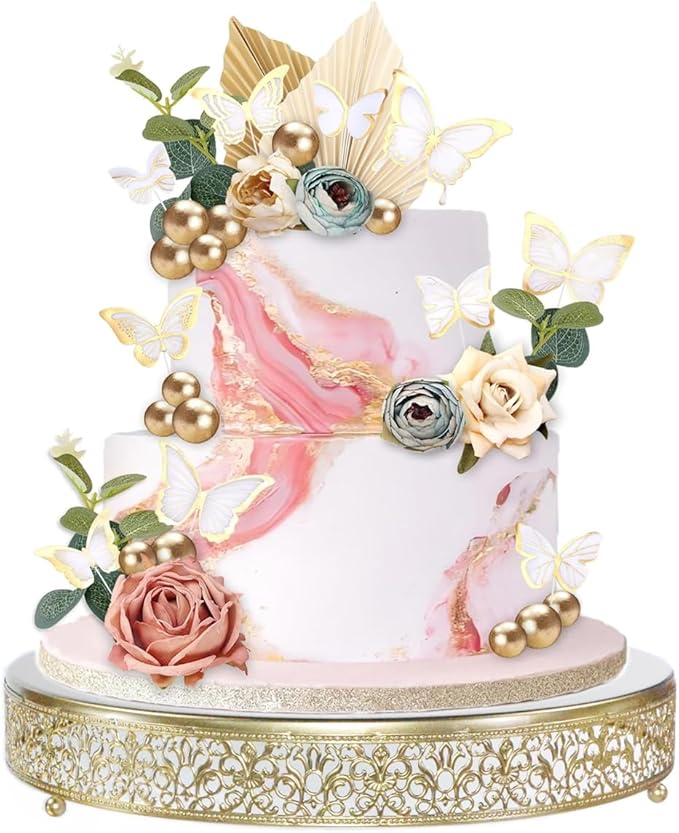 Cake Stand, Metal Round Cupcake Dessert Stand Cake Display Holder for Wedding Party Birthday Baby Showers Anniversary,Gold 16"