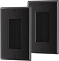 Brush Wall Plate, Single Gang Wall Plate Cable Pass Through for Low Voltage Wires, Cord Hider for Wall Mount TV, 2-Pack, Black