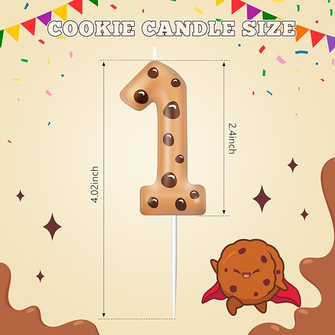 MTLEE Number Birthday Candle Monster Theme Candles Cookies Cake Topper for Girl Boy Cartoon Birthday Party Cake Decorations Supplies(Orange,Number 1)