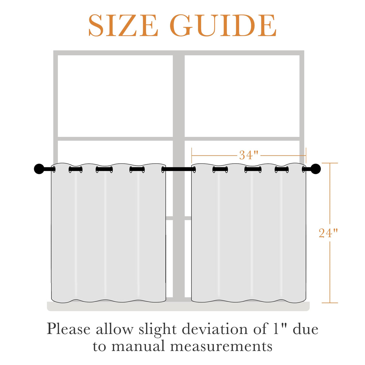 Cafe Curtains 24 inch Length (2 Count)