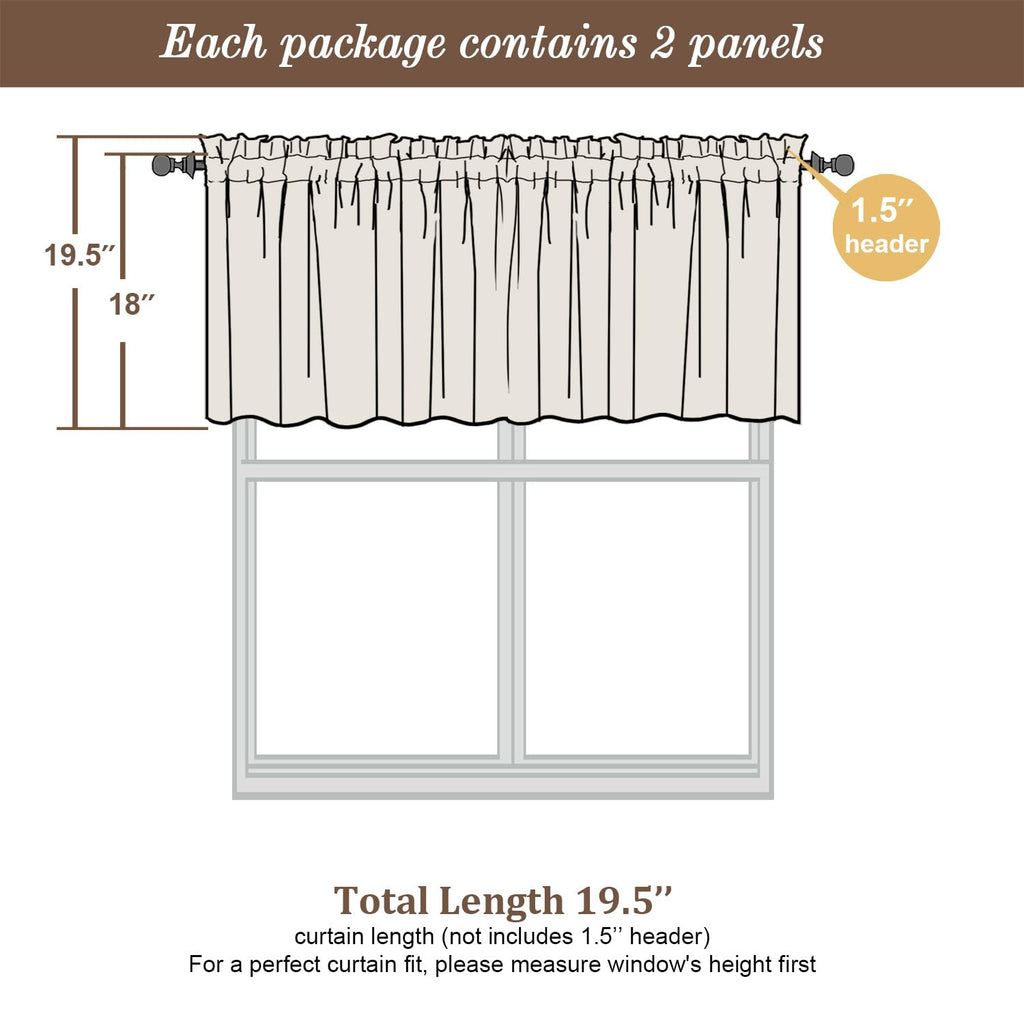 Sheer Sage Green Valances for Windows 2 Pack (2 Count)