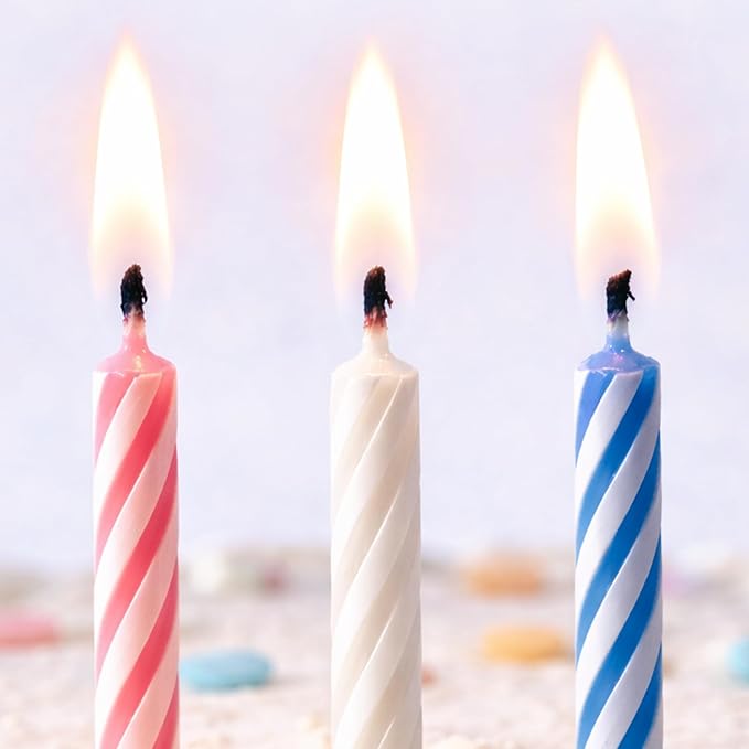 by Tugba Aydan - Birthday Candle - 72 Count Mix Color Birthday Candles for Cake, Cake Candle for Birthday, Party Small Candles