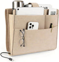 Felt Bedside Caddy, Large Bed Storage Organizer Hanging Bag Holder with Cord Slit,Magazine Book Phone and Remote Caddy for Bed Home Dorm Sofa,Bedside Pouch