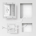in-Wall TV Cable Management Kit with Power, Dual Outlets, USB-A & USB-C Ports, 9ft/109in Cord, Includes Wall Cutting Tools, Hide TV Wires for Clean Home Theater Setup