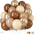 HILAVO Brown Gold Balloons, 12 inch Double Stuffed Brown Gold and Cream Beige Balloons for Neutral Baby Shower Boho Wedding Birthday Party Decorations