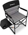 KingCamp Oversized Camping Directors Chair for Big and Tall, Heavy Duty 440lbs Folding Chairs with Side Table, Portable Padded Camp Chairs with Wide Seat & Anti-Sag Fabric for Outdoor Lawn Fishing RV