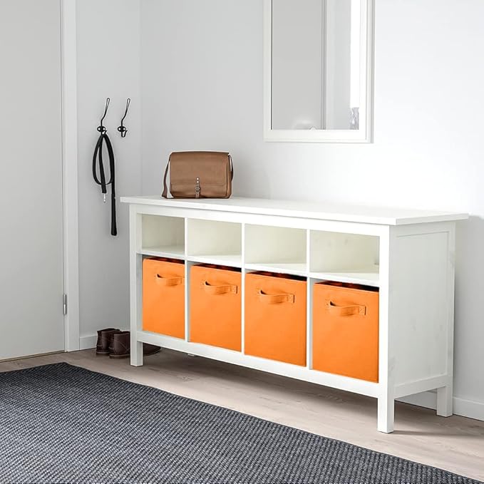 ShellKingdom Foldable Fabric Storage Cubes and Cloth Organizer Drawer for Closet and Toys, 6 Pack (Orange)