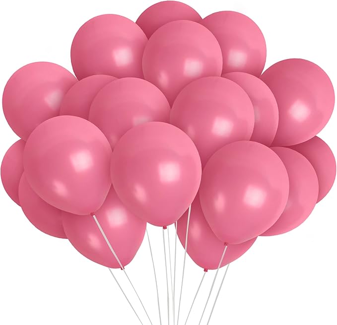 Treasures Gifted Rose Pink Balloons - 72 Pink Latex Balloons (12 Inch) - Soft & Pastel Shades - Matte Finish