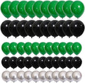 Green, Black, Metallic Silver Balloon Arch Garland Kit - Forest Green Black Balloons Football Birthday Decorations for Jungle Baby Shower Graduation Video Game Birthday Party Decorations