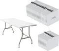 30 Pack of 6 Foot Foldable Table with Built in Handle & Steel Legs ,Heavy Duty Portable ,Perfect for Party, Dining, Wedding, Events, Picnic Indoor, Outdoor, Camping, Utility, Folding(white-30pac)
