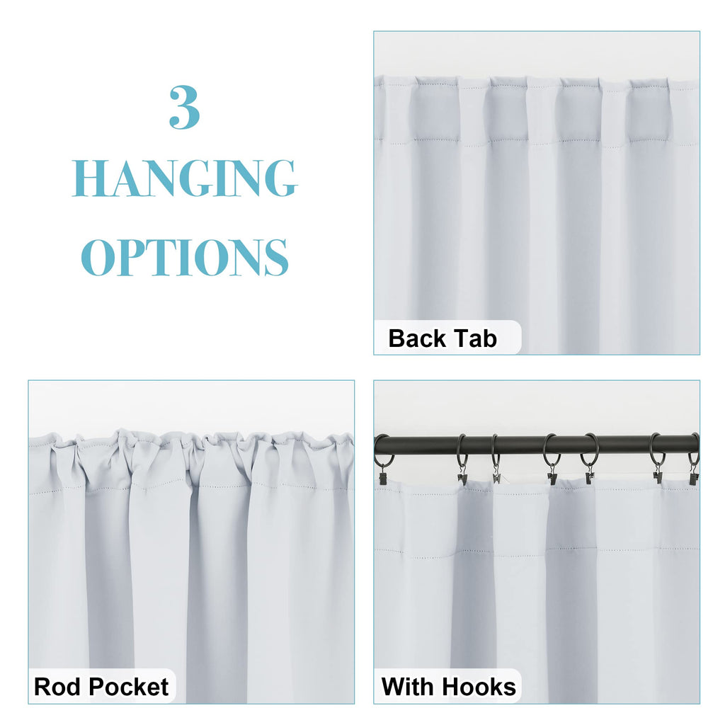 Blackout Curtains & Drapes for Bedroom 54 inches Long (2 Count)