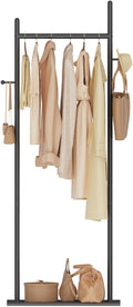 Large Metal Coat Rack Freestanding, Modern Coat Hanger Stand with 2 Hooks and Heavy Rock Slab Base, Industrial Clothes Rack, Garment Rack, 19.7 x 11.8 x 68.9 In, Black, GYJ202MB