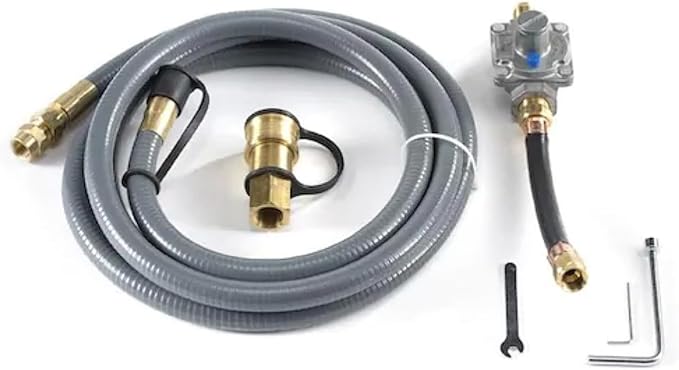 Spire Natural Gas Conversion Kit for Grills – Propane to Natural Gas with 10 ft. Hose & Regulator, Compatible with Spire Models 740-0781P & 740-0788P, Gray, 710-0003A