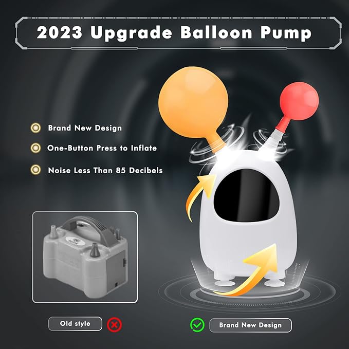 Balloon Pump Electric, SPLAKS Balloons Inflator Air Pump Portable Balloon Blower for Garland Arch, Party Decoration