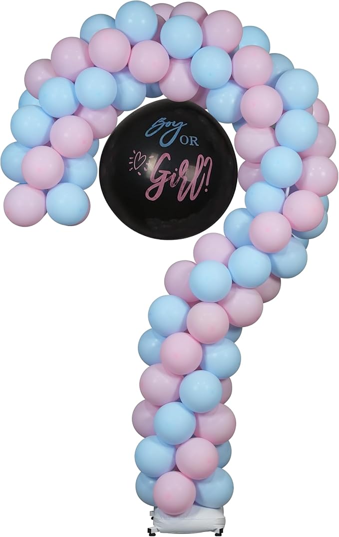 YALLOVE Metal Question Mark Balloon Stand for Baby Gender Reveal, 6.56 Feet Balloon Arch Frame for Boy or Girl Party Decoration