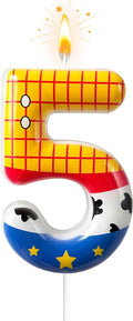 Toys Inspired Game Birthday Number Candles, Cartoon Story Number Candles, Cartoon Cake Decorations, Birthday Decoration Supplies, Suitable for Boys and Girls Party Celebrations (5) (Number 5)